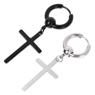 1pc Chic Earrings Korea Jewelry Cross Pendant Dangle Charm Gifts Party FashionWomen Men Accessories