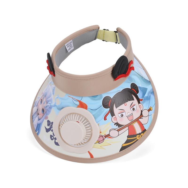 Children's Hats Summer Boys and Girls Sunscreen Hats Outdoor Outing Visor Hats Cartoon Cute Big Brim Empty Top Fan Hat