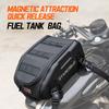 Sfk Black Motorcycle Bag Front Oil Tank Bag Back Seat Bag Riding Gears Magnetic Fixation With Waterproof Rain Cover Accessories