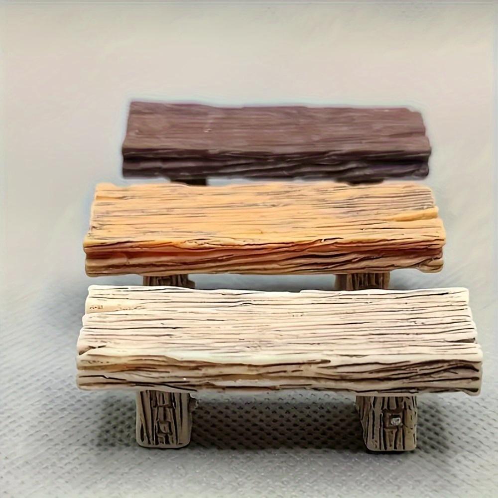 3Pcs/Set Resin Retro Bench Model Figurines Micro Garden Decoration Ornaments Terrariums DIY Accessories