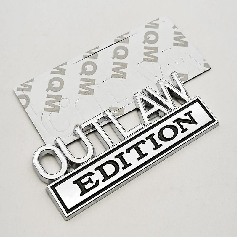 3D Metal OUTLAW EDITION Emblem Sticker Badge Fender Funny Decals Car Truck Replacement Door Decoration for Universal Car SUV