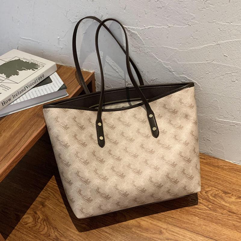 Single Shoulder Large Bag Women's New Fashion Printed Tote Bag Versatile Large Capacity Bag Shopping Bag