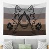 Gray Wolf Terian Banner Wolf Head Profile Tapestry Suitable For Home, Office, And Party Wall Decorations