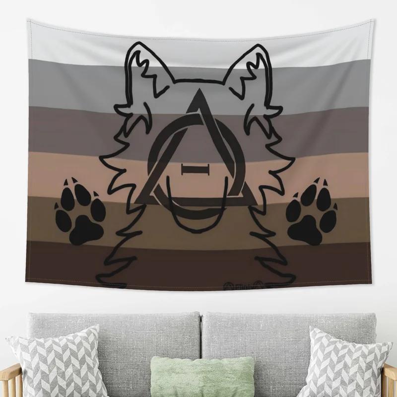Gray Wolf Terian Banner Wolf Head Profile Tapestry Suitable For Home, Office, And Party Wall Decorations
