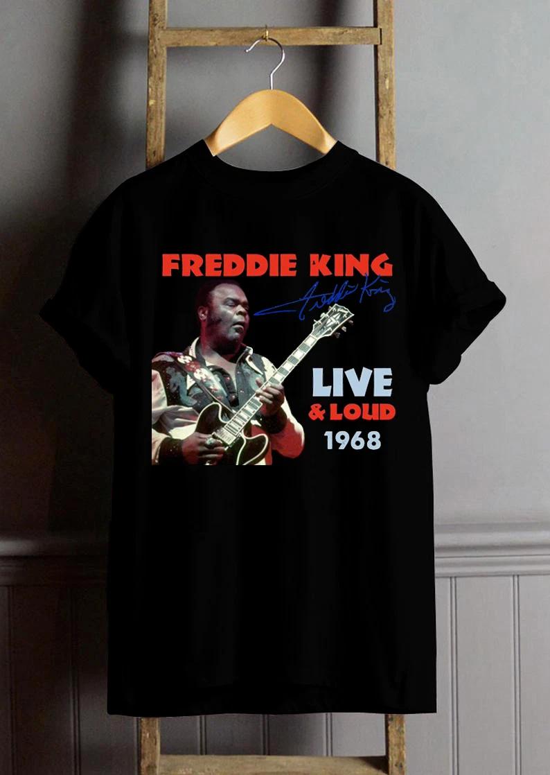Vtg Freddie King Signature Cotton Black Heavy All Size Unisex Shirt TR063 XL