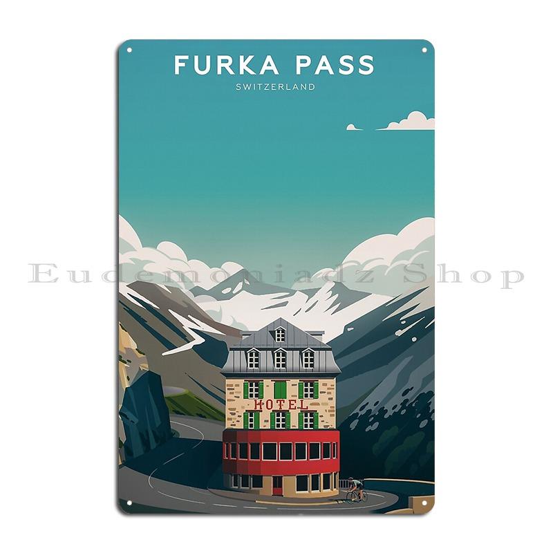 

Furka Pass Switzerland Metal Plaque Wall Decor Create Garage Plaques Iron Home Tin Sign Poster 20x30cm