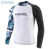 Mens Long Sleeve Rash Guard UV Protection Quick Dry Swimwear Snorkeling Surfing Diving Pool Spa