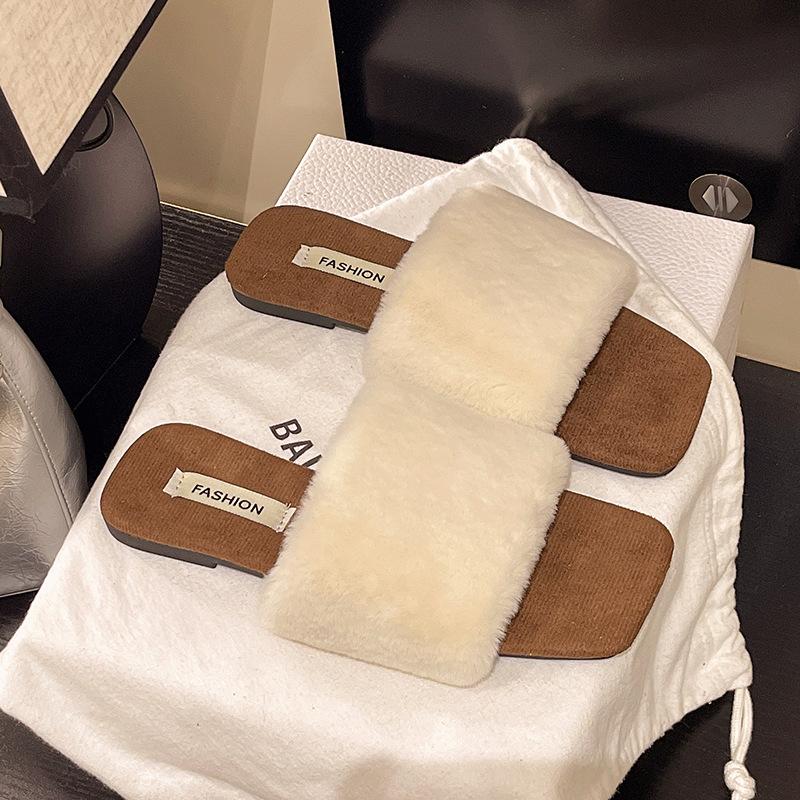 

Носите пушистые тапочки, плюшевые ленивые туфли с одним персонажем, весенне-осенние повседневные, с квадратным носком, на низком каблуке, большого размера, пушистые тапочки 42