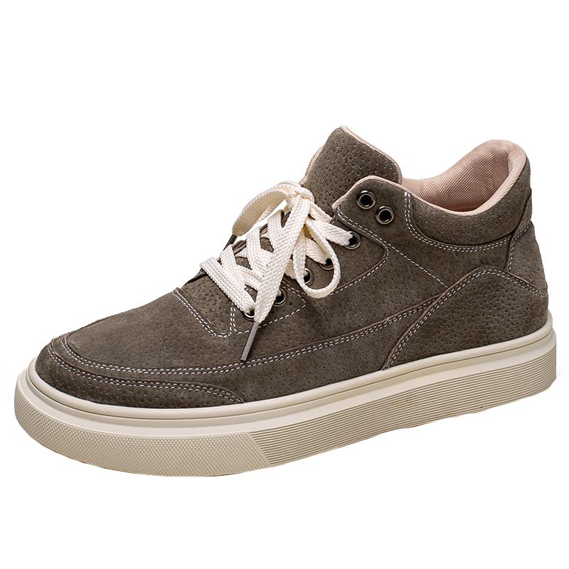 Italian Brand Fashionable Brown Thick Soled Sports Shoes Wear-resistant Non Slip Men's Casual Shoes Men's High Top Shoes
