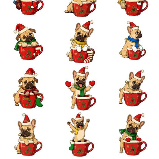 Ημερολόγιο Αφίξεων για Λάτρεις Σκύλων Διακόσμηση Αντίστροφης Μέτρησης 24 Ημερών για τα Χριστούγεννα 2D Επίπεδο Ακρυλικό Κρεμαστό Σκύλου Πολυλειτουργικό