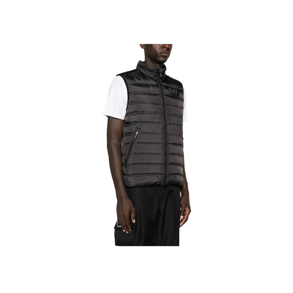 Emporio Armani EA7 Solid Color Logo Label Casual Stand Collar Vest Down Jacket Men Vests Black 6RPQ02-PN5ZZ-1200
