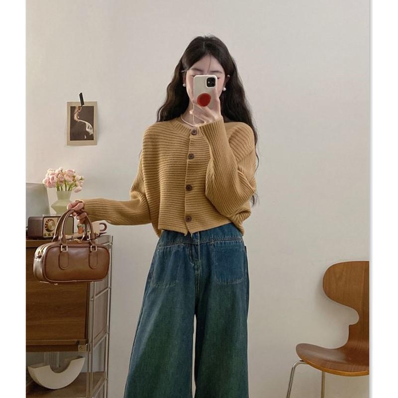 

Вязаный кардиган с рукавами «летучая мышь» для женщин, новая осенне-зимняя повседневная короткая куртка-свитер для женщин от Maillard average size