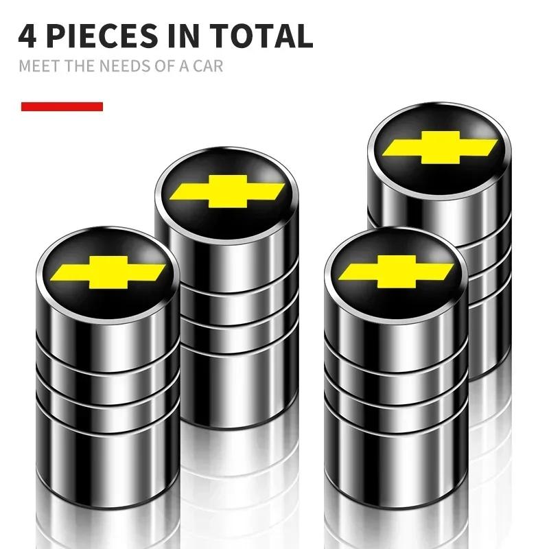 Lcnd9 4Pcs Car Logo Wheel Tire Valve Stem Caps Cover For Chevrolet Silverado Impala Malibu Equinox Cruze Camaro Cavalier Blazer