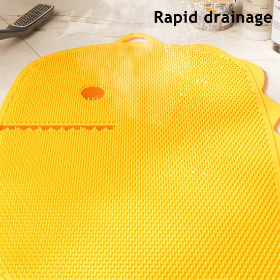 Yousheng Foot Rub Mat Dinosaur Shape Deep Cleaning Anti-Slip Suction Cup Foot Fatigue Mat Bathroom Decor Foot Care Helper