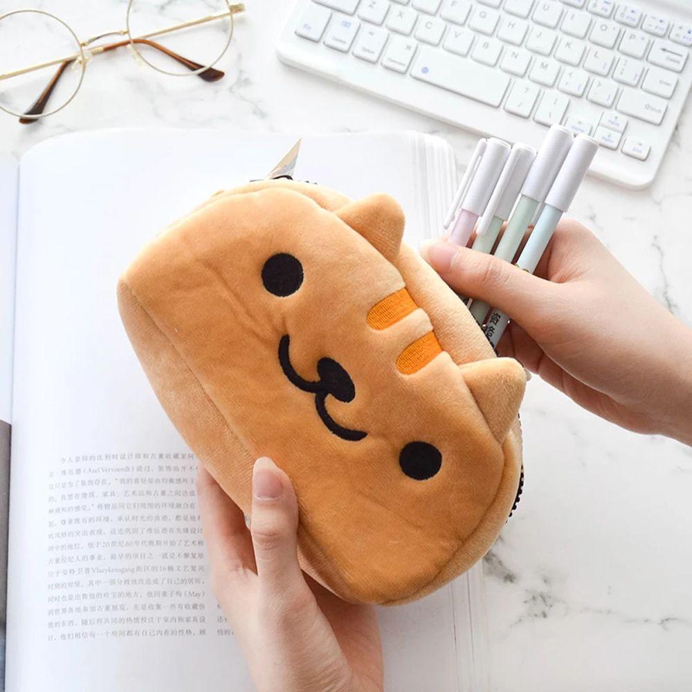 Capacity Makeup Organizer Cosmetic Cases Cat Pencil Bags Stationery Organizer Plush Pencil Bag