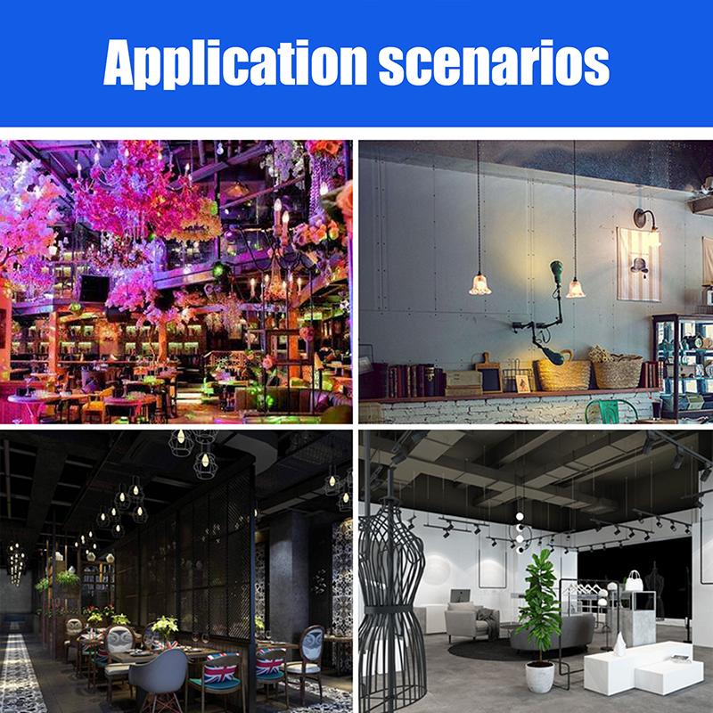 Black/White E27 Hanging Lamp Holder With 0.5/0.8/1.2/2M Hanging Wire Ceiling Lamp Holder Socket Lamp Base For Chandelier