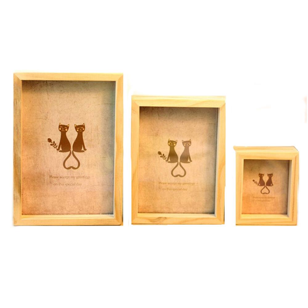 

3 PCS DIY Wedding Decor Fashion Photo Frame Wooden Vintage Picture Holder