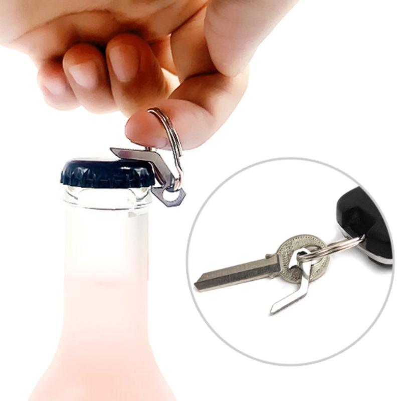 1PC Bottle Opener Keychain, Small Keychain Beer Bottle Opener Can Opener Mini Keychain for Camping and Traveling