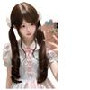 Peluca Lolita Larga Rizada Doble Cola de Caballo con Rizos Romanos para Mujer - Cubre Cabeza Completa Dulce y Linda