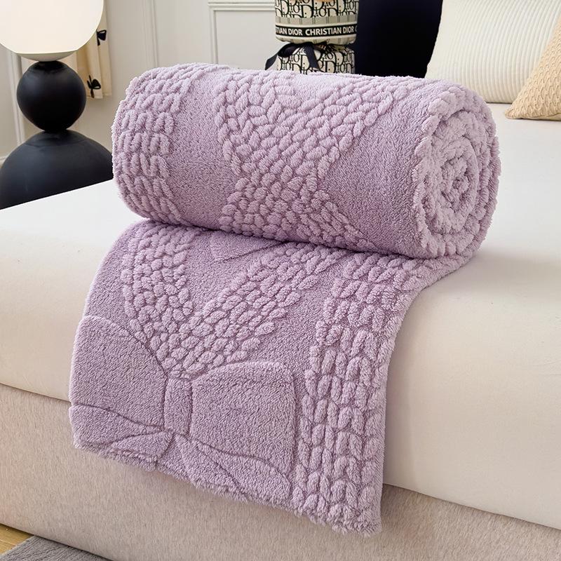 Double-Sided Velvet Cloud Mink Flannel Jacquard Blanket - Multifunctional Throw Gift.