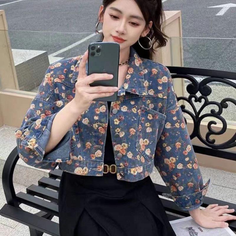 Women s Small Denim Jacket - Spring/Autumn 2025 Fashion: Short Top Cardigan. S (up to 105 lbs)