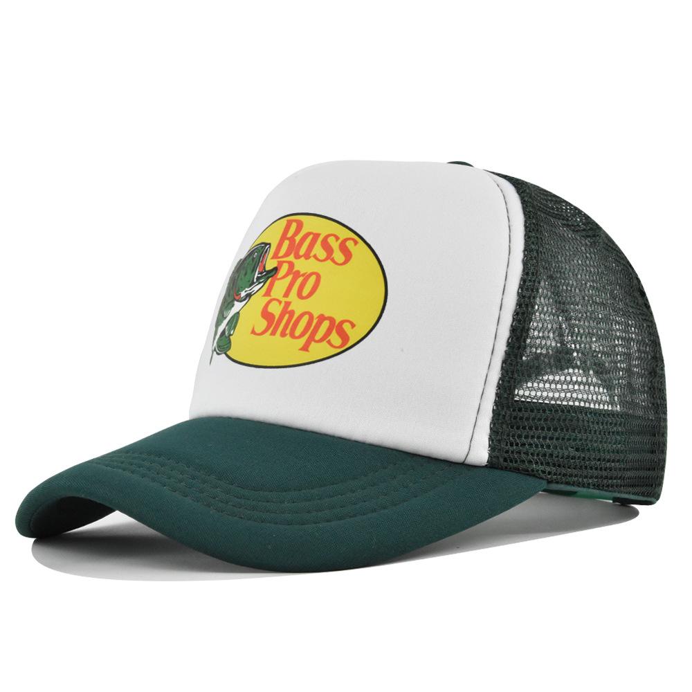 Klassische Logo Trucker-Kappe, Weiß & Hellblau Atmungsaktive Mesh-Baseballkappe, Verstellbarer Outdoor-Sonnenhut zum Angeln