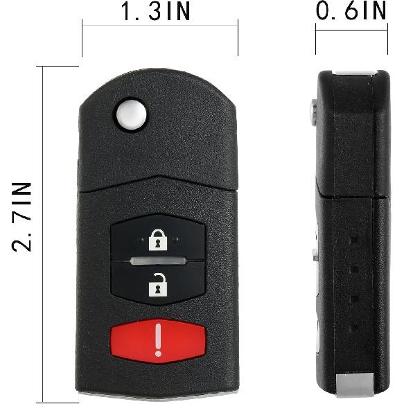 Key Fob Remote Replacement Compatible with 2006-2015 Mazda 5/2011-2015 Mazda 2 3/2007-2013 CX7 CX9 Keyless Entry Remote Car