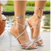 Nuove Scarpe Estive Eleganti con Cinturino Colore Unico Punta Quadrata Tacchi Alti Punta Aperta Moda Sexy per Banchetto Scarpe da Donna pumps scarpe donna