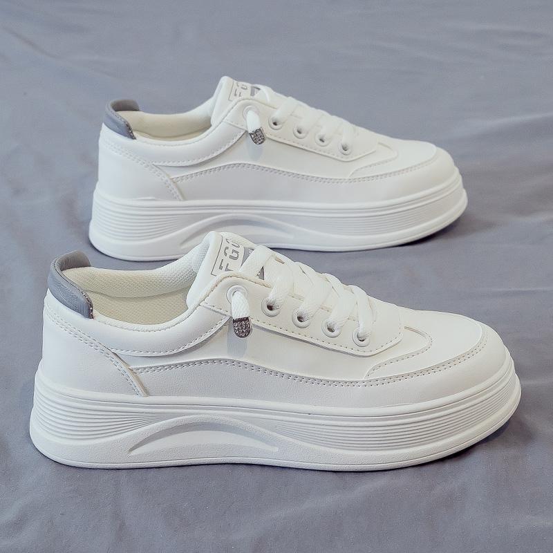 Kleiner weißer Schuh Frau, vielseitig Frühling neu Brettsport und Freizeit Papa Tide