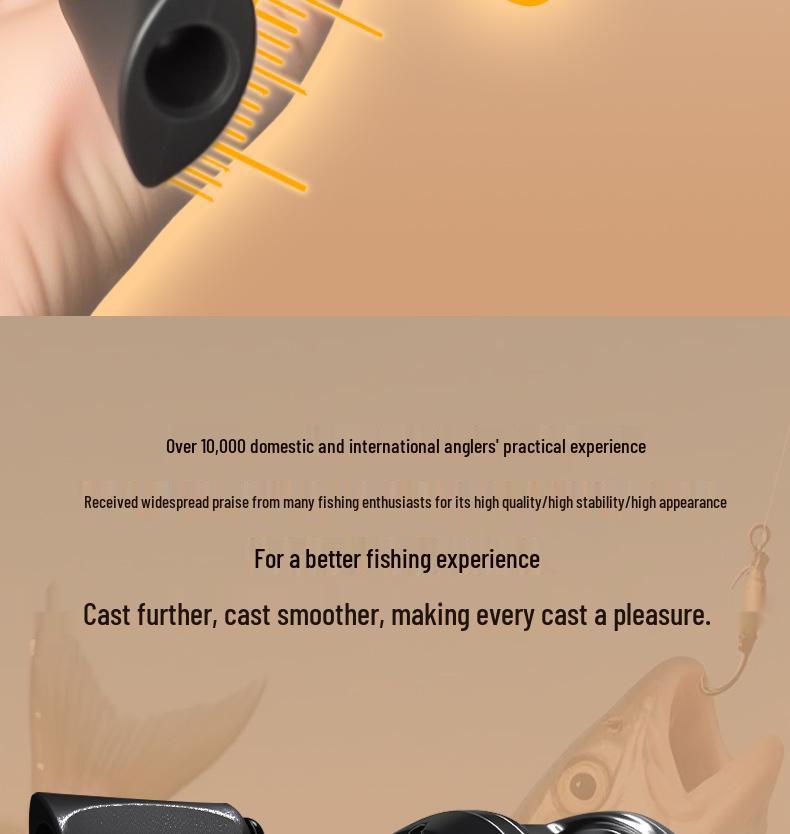 Black Bass Anti-Backlash Baitcasting Reel for Long Casts