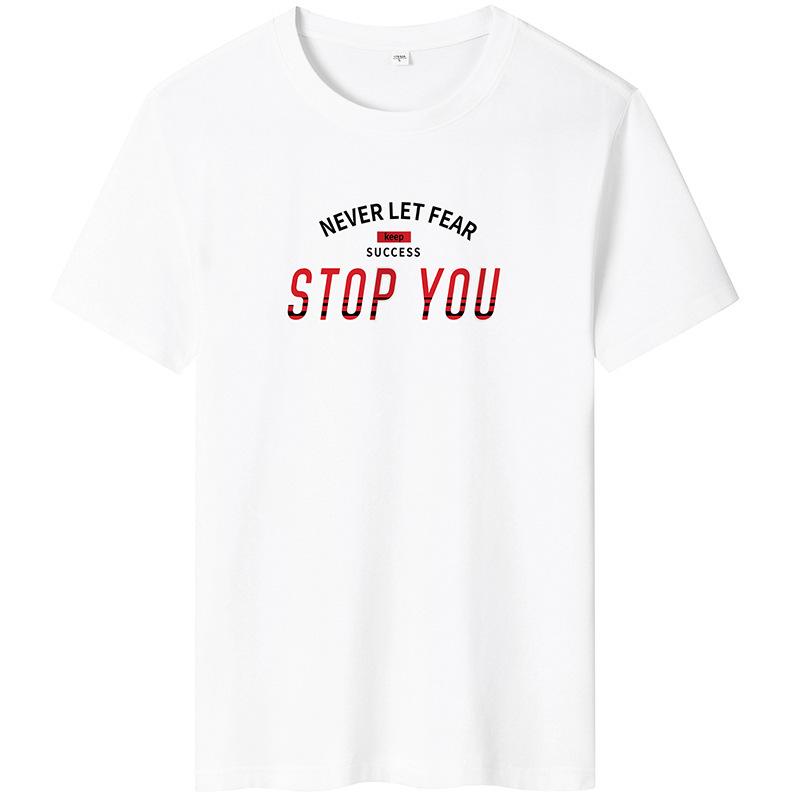 Never Fear Herren-T-Shirt mit kurzen Ärmeln, Rundhalsausschnitt, lässiges Baumwoll-T-Shirt, große Größe