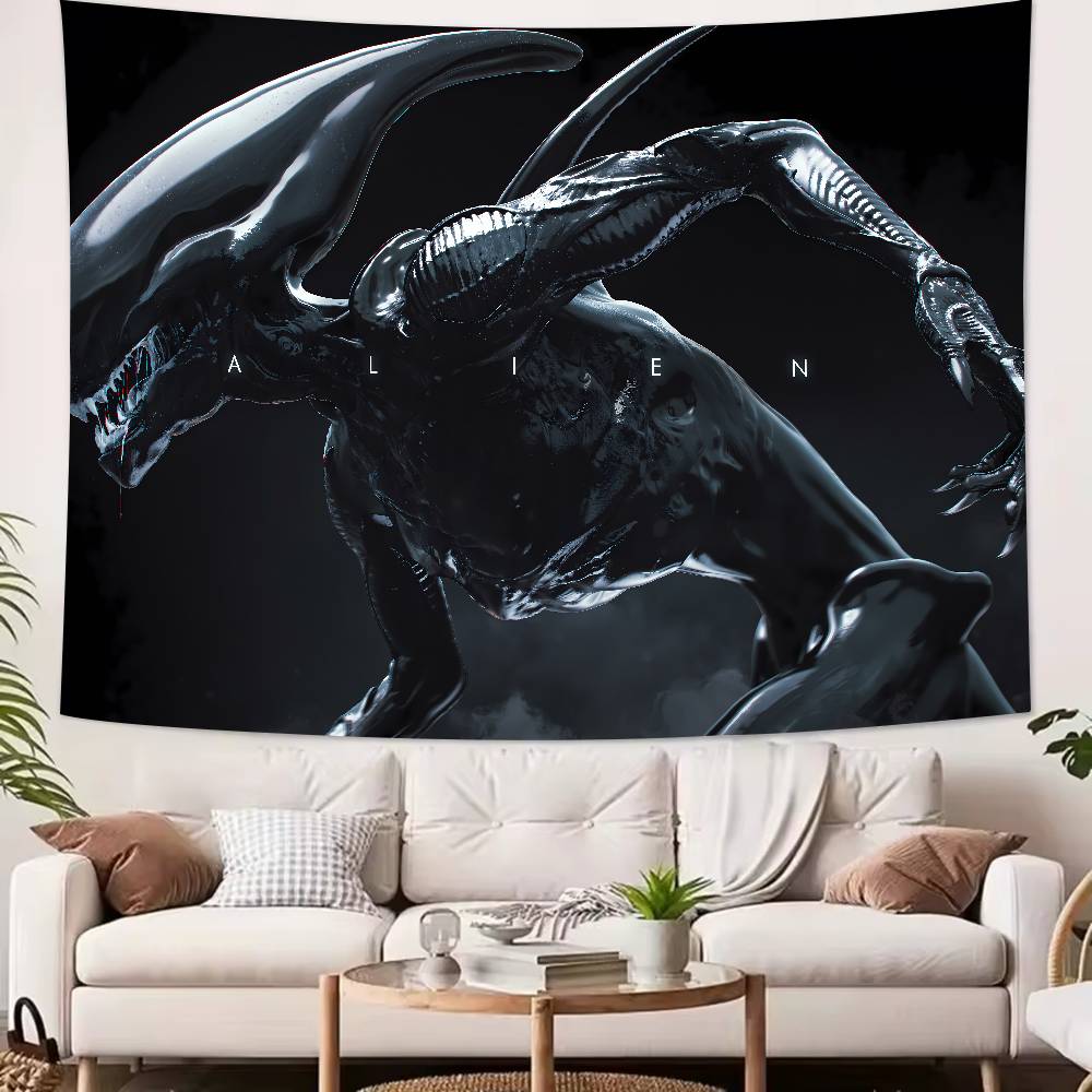 Science Fiction Horror Movie Alien Tapestry Decoration Bedroom Dormitory Background Cloth Holiday Home Living Room Club Tapestry