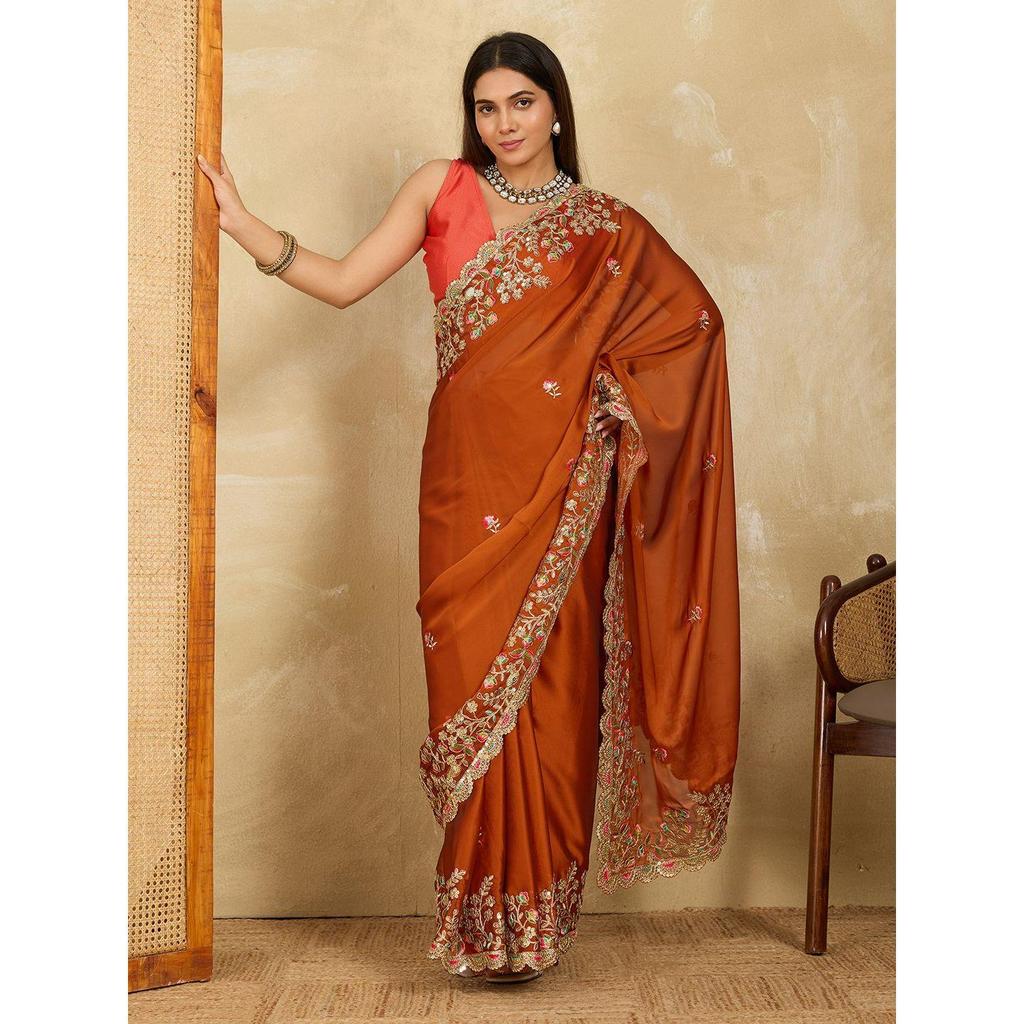 |Royal Noir Rangoli Silk Saree|