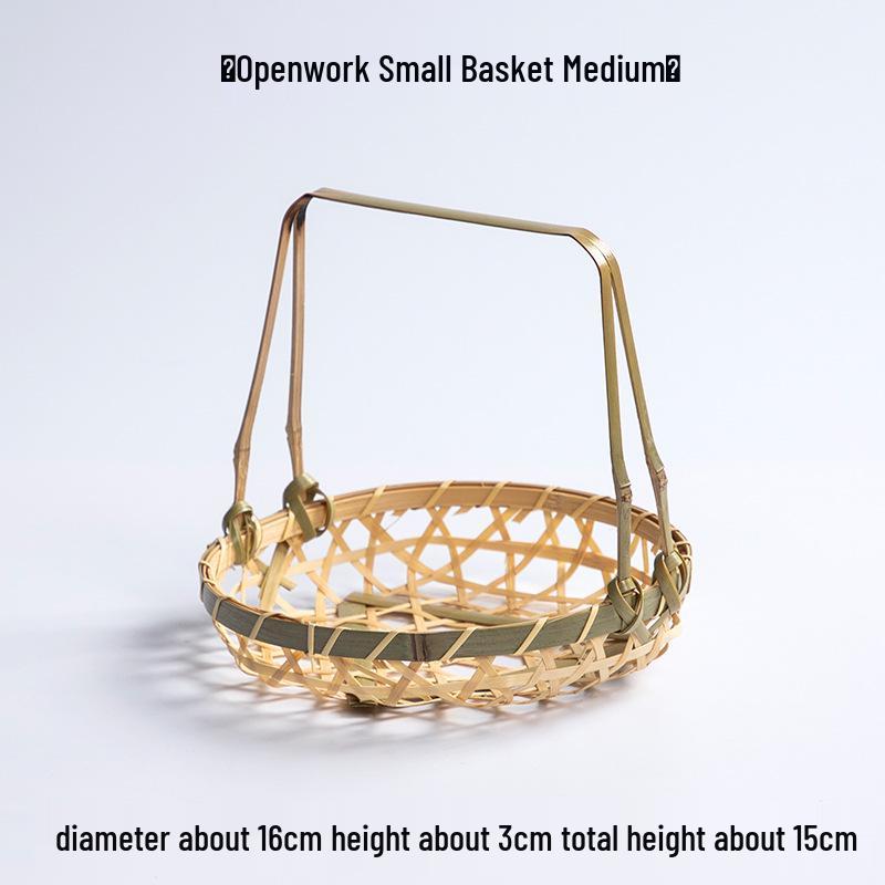 Kreativer Bambus-Webkorb: Kleines Tablett mit Griff für Tee, Snacks oder Gebäck