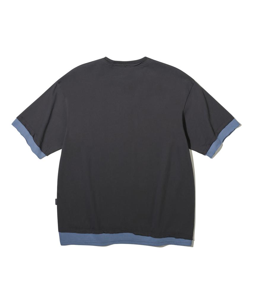 URBANSTOFF Layered Hem Tee (Charcoal)