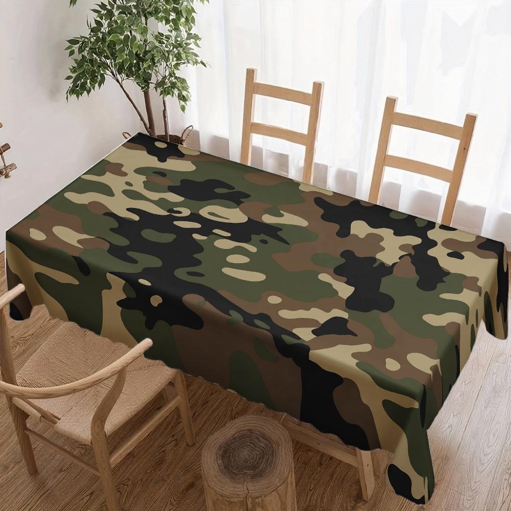 Camouflage Patroon Rechthoekige Tafelkleed voor Tafeldecoratie Feest Waterdicht Herbruikbaar Tafelkleed voor Tafels Binnen Buiten 100x160cm