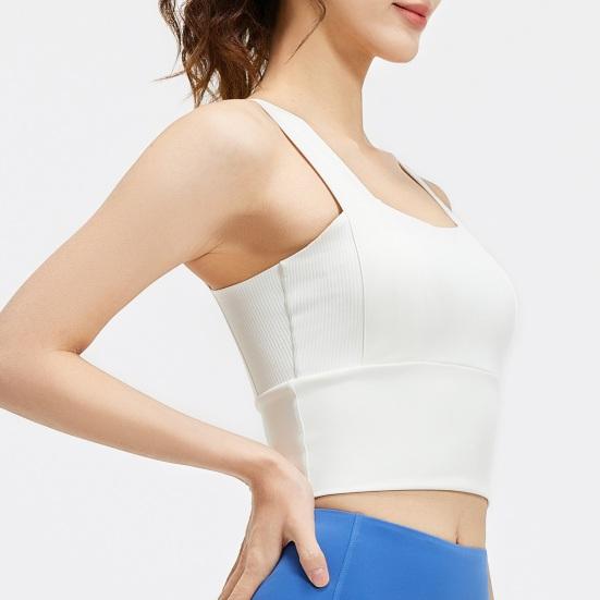 Women's Square Neck Sports Bra Padded Workout Crop Tank Top with Built-in Bra for Yoga Gym Fitness Running