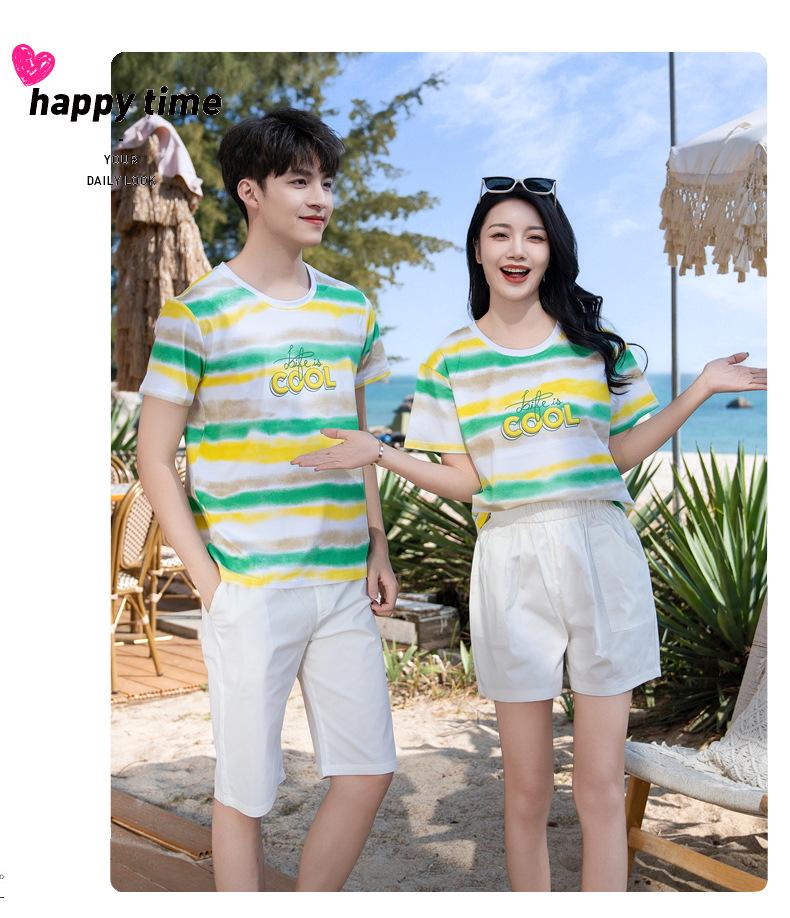 2025 Striped Korean-Style Parent-Child Casual Summer Outfits
