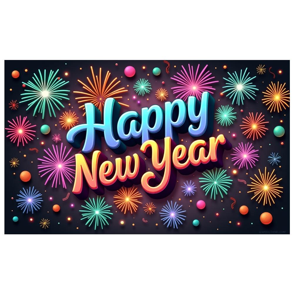 New Year Banner  Design Holiday Background Celebration Display Glittery Happy New Year Display For New Year Party