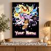 Eevee Evolutions Custom Name Diamond Painting Personalized 5D Full Drill DIY Diamond Art Home Decor