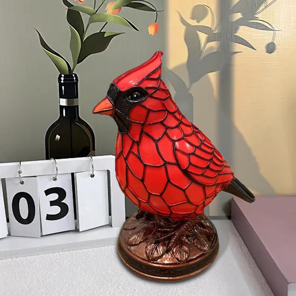 Cardinal desk lamp natural animals and birds theme lamp Christmas table lamp home office table decoration ornaments
