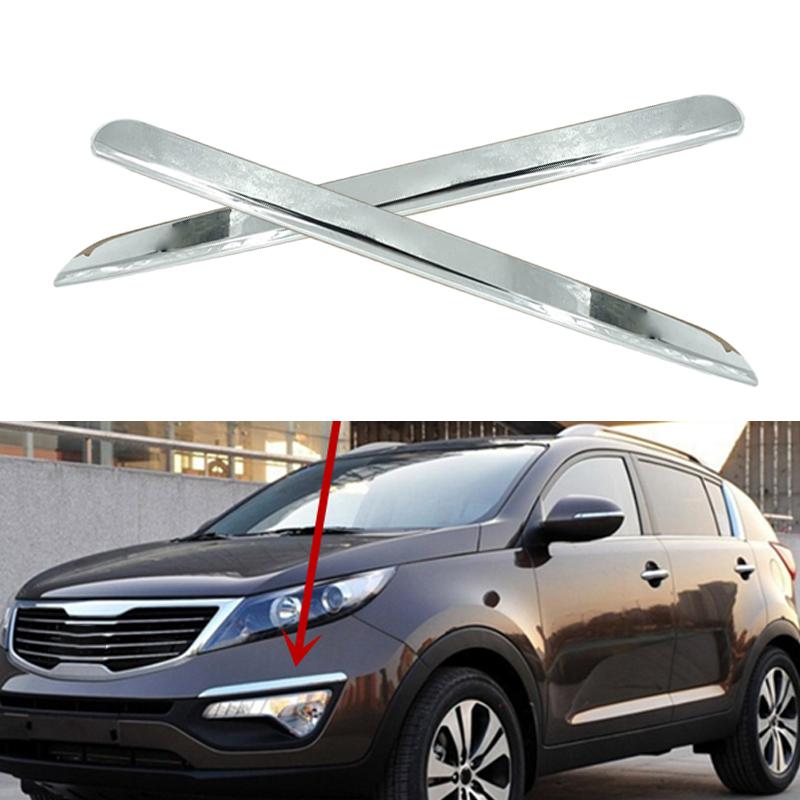 

1 пара Передняя Левая Правая Рамка Противотуманной Фары Декоративная Накладка с Яркой Полосой Подходит для Kia Sportage 2009 2010 2011 2012 2013 Хром ABS