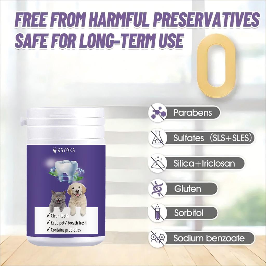 Fresh pet mouth in the morning, forming a gentle protective layer