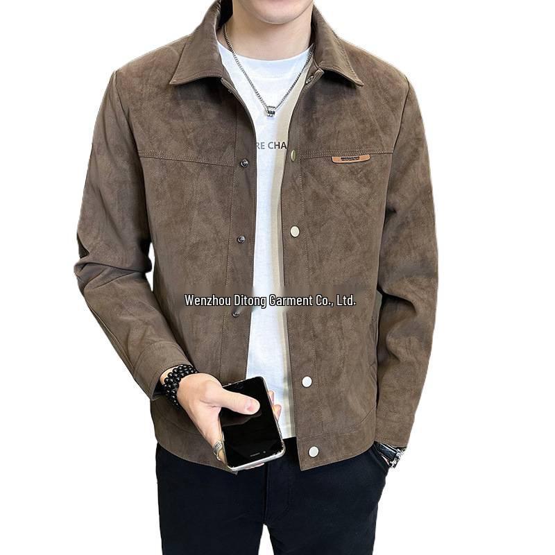Men's 2026 Autumn/Winter Suede Lapel Jacket - High-End Trendy Plush Coat
