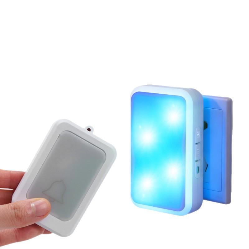 Timbre de Puerta Europeo con Luz Intermitente para Personas Mayores Sordas/Mudas con 12 Luces Estroboscópicas y Recordatorio Remoto de Alto Volumen.