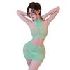 Sex underwear sexy temptation hollow bikini two-piece fishing net beach hip skirt