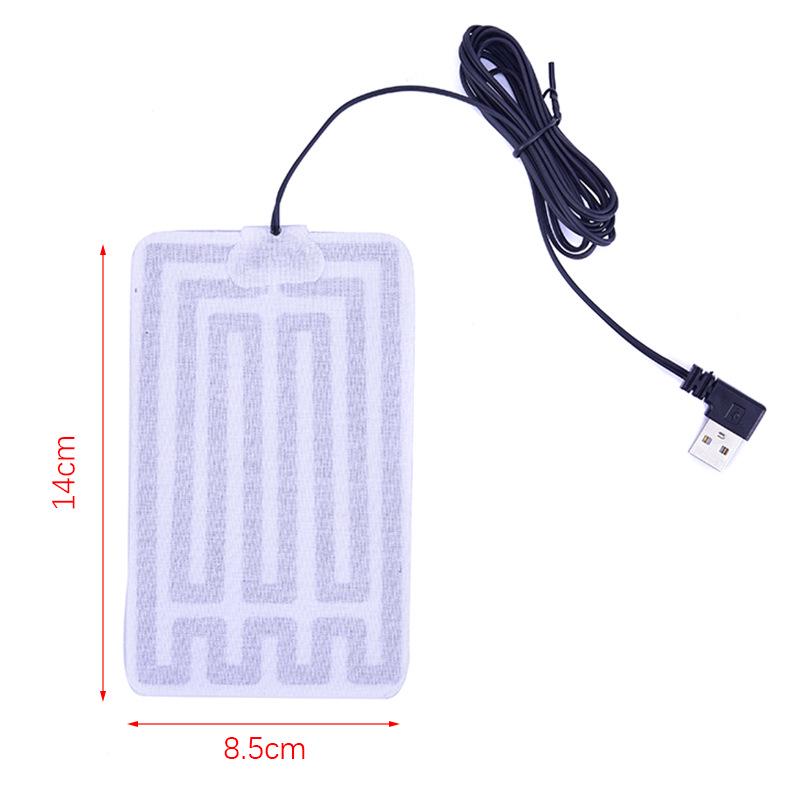 

8x13cm USB Electric Heating Pad, 5V, Black Right Angle Plug with Tensile-Resistant Wire
