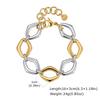 Vnox Punk Chunky Stainless Steel Openwork Geometric Bracelet for Women Trendy Irregular Two Tone Bracelet Party Jewelry