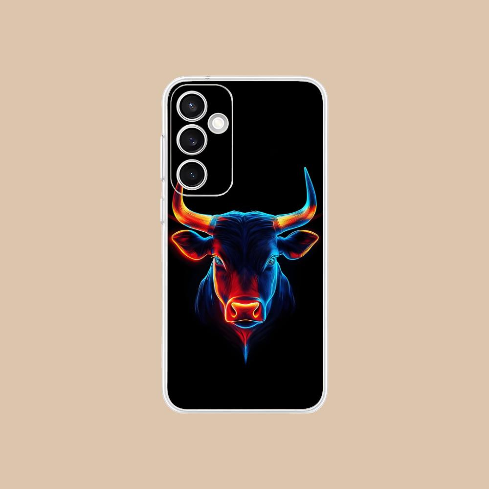 Bull Head Phone Case for Samsung Galaxy S25 S24 S23 S22 S21Plus FE Ultra Soft TPU Clear Shockproof Cover