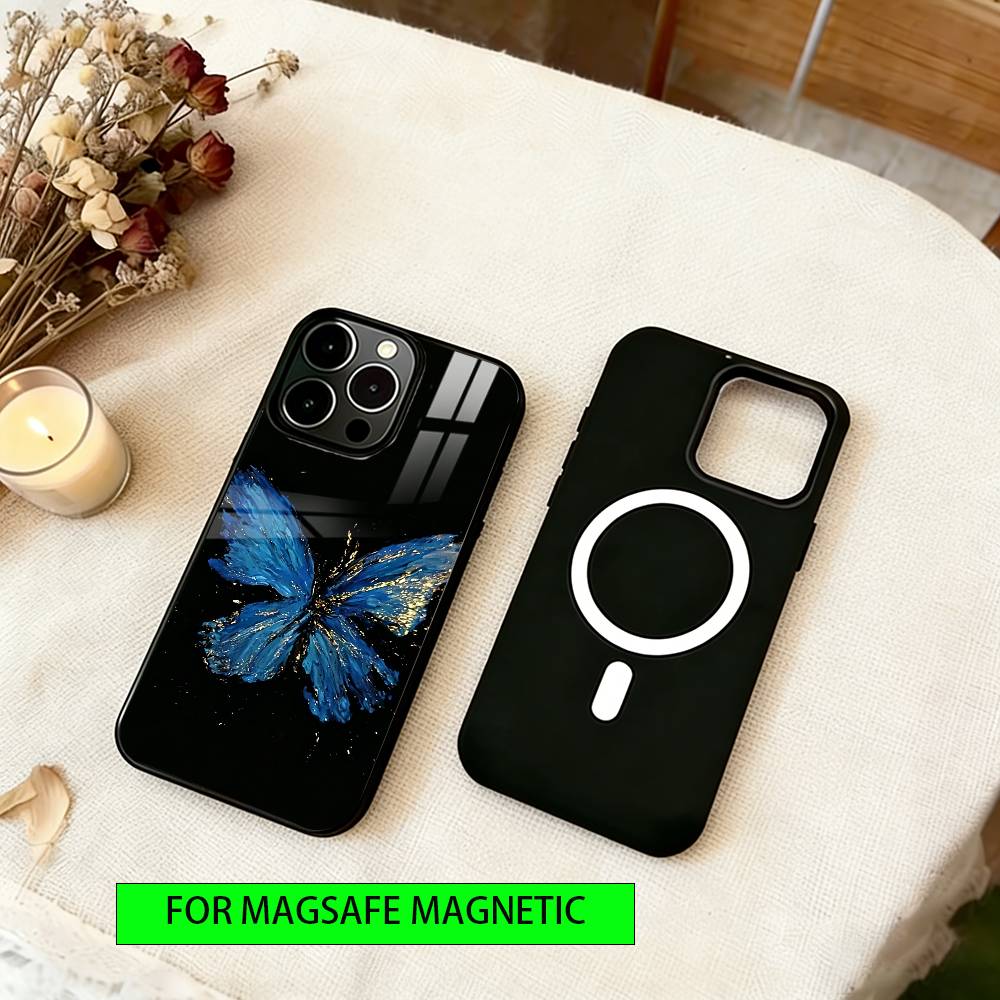 Beautiful butterfly Phone Case For iPhone17,16,15,14,13,12,11 Plus,Pro Magnetic For Magsafe Wireless Charging